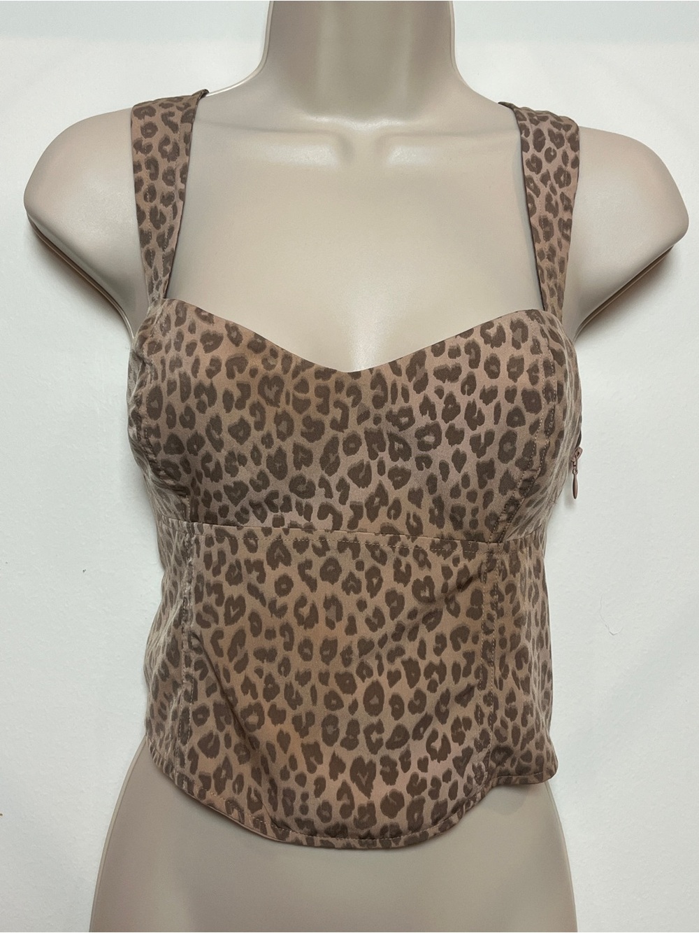 Victoria Secret Leopard Bustier Corset Tank Top Medium Crop Sexy Going Out Date